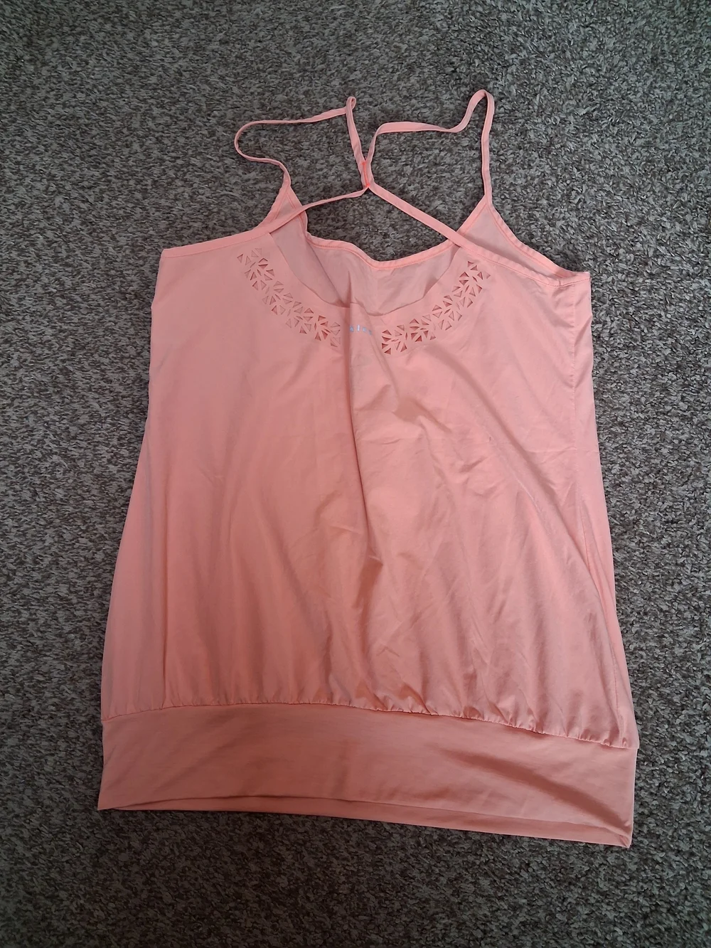 Oakley Light Coral Athletic Tank with Laser-Cut Accent - Picture 5 of 5